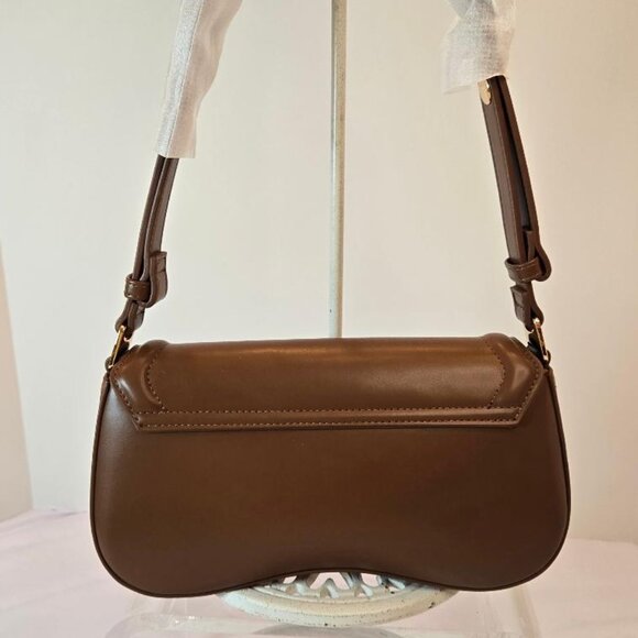 Women Shoulder Purse Vintage/Trendy Bag- Small Tote Handbag - Brown - Picture 3 of 11